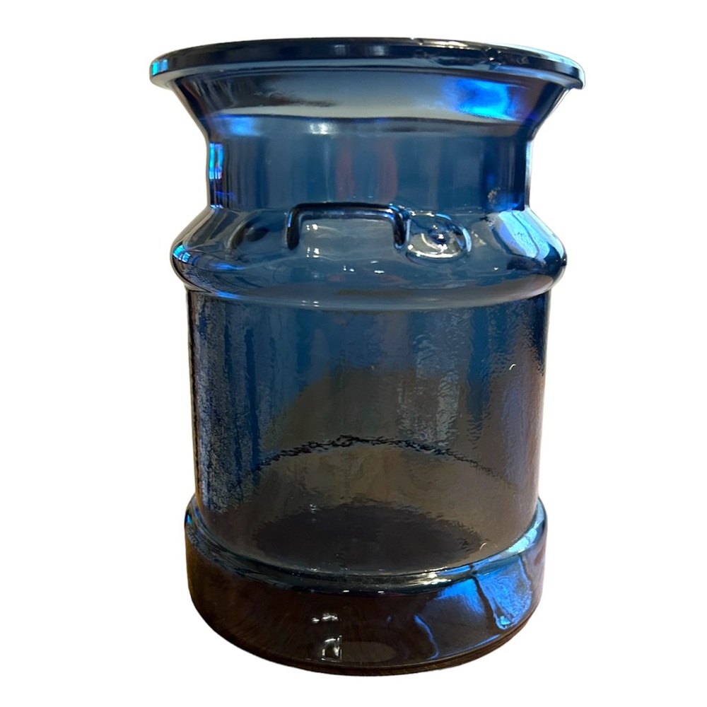 Vintage L E Smith Blue “Milk Can” Glass Jar - Picture 7 of 16